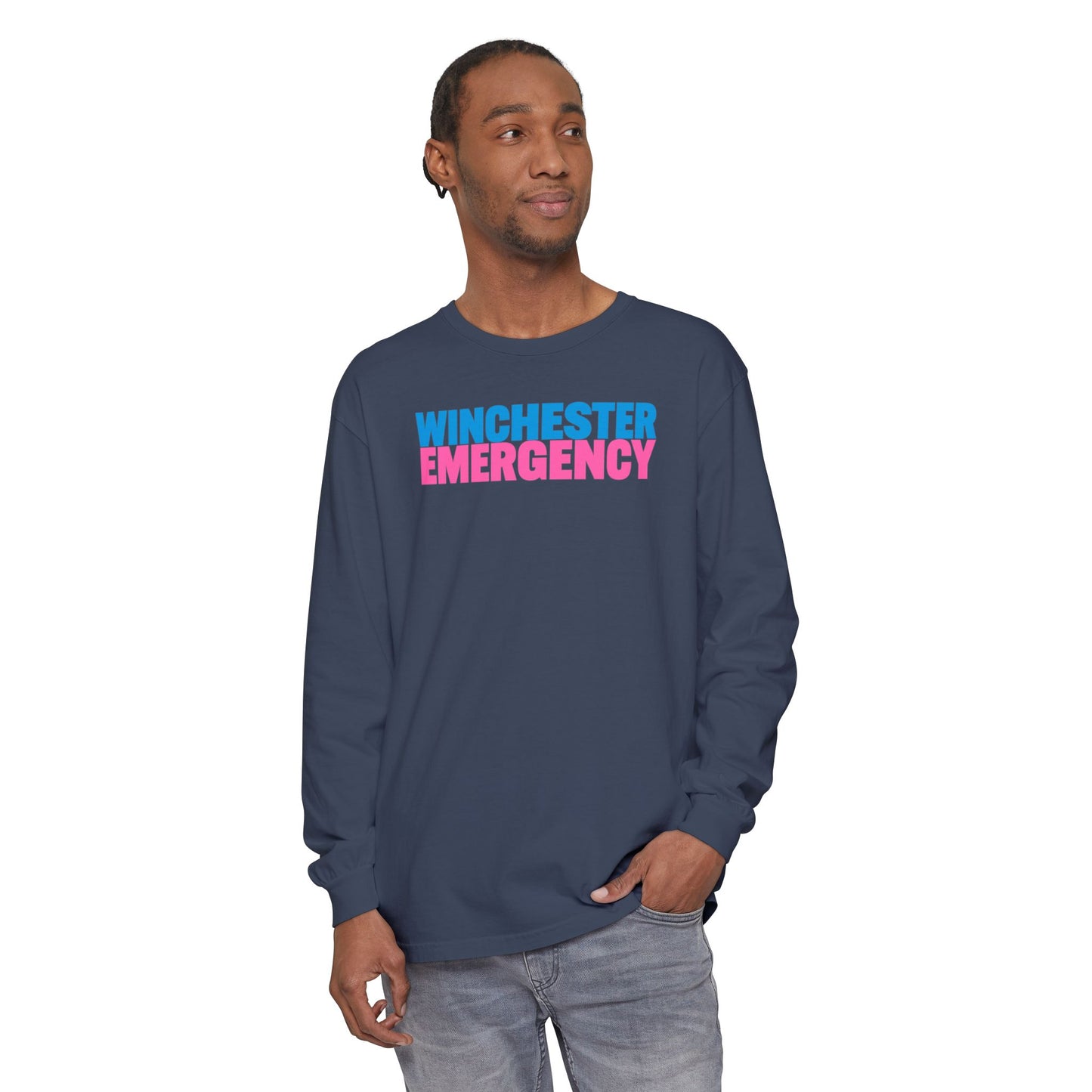 Winchester Emergency Breast Cancer Awareness Crewneck Long Sleeve T-Shirt