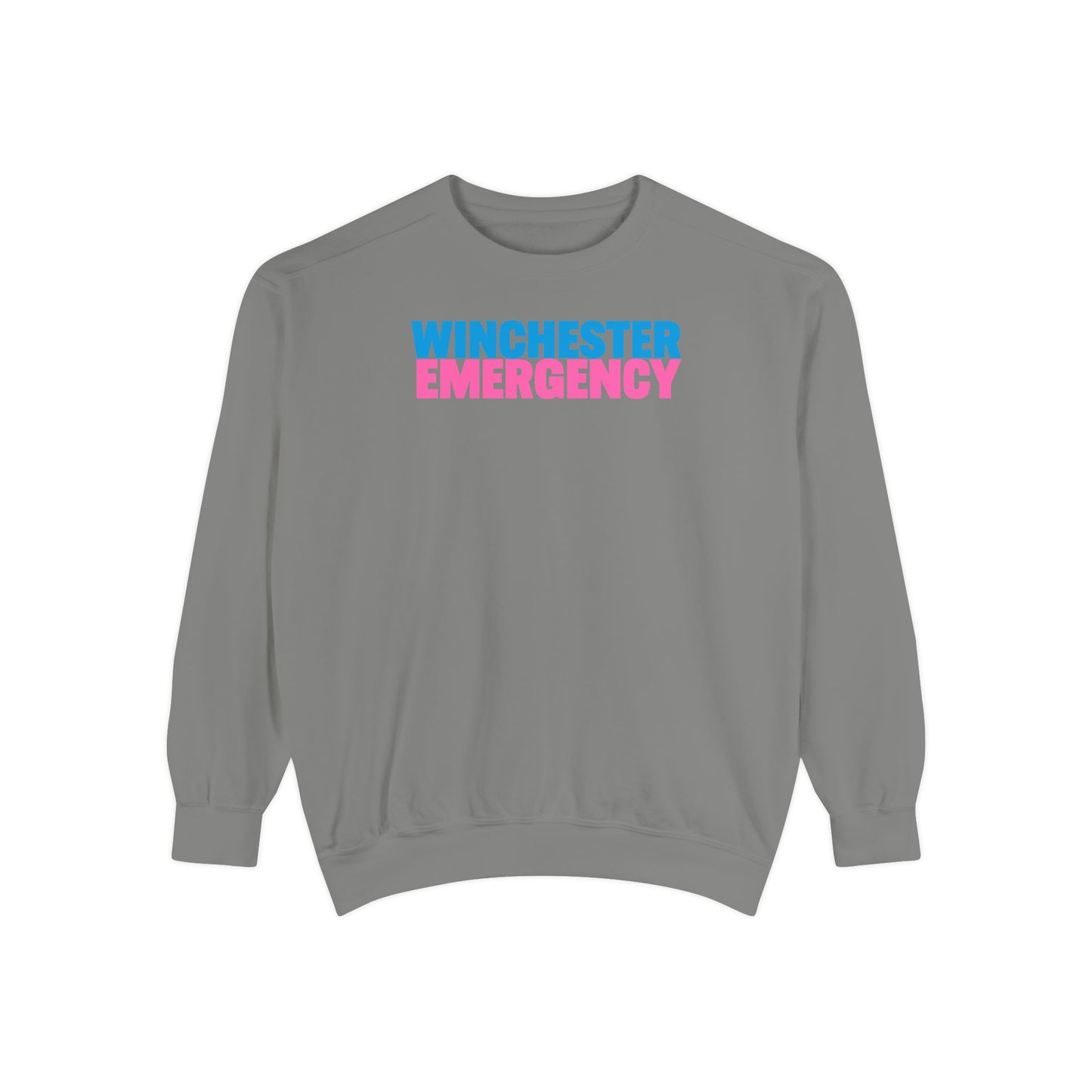 Winchester Emergency Breast Cancer Awareness Comfort Colors Crewneck Sweatshirt