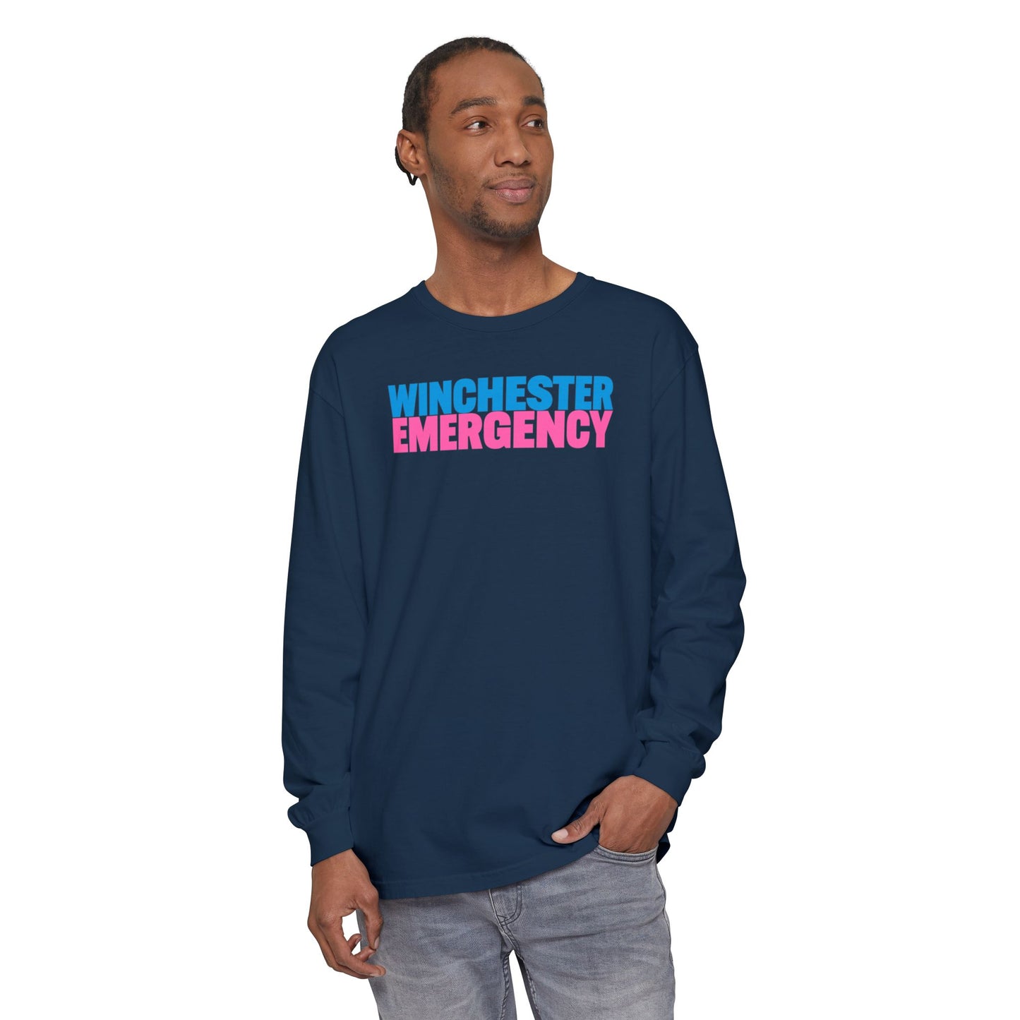 Winchester Emergency Breast Cancer Awareness Crewneck Long Sleeve T-Shirt
