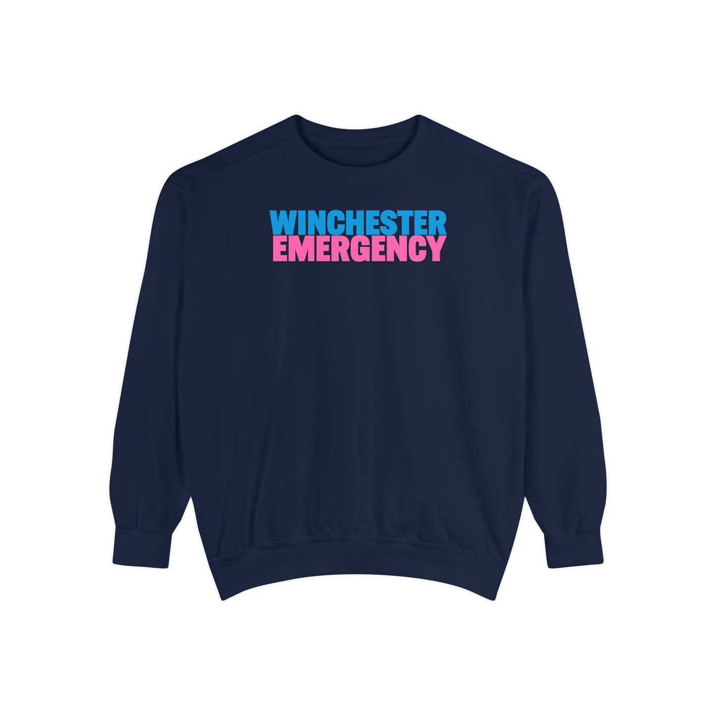 Winchester Emergency Breast Cancer Awareness Comfort Colors Crewneck Sweatshirt