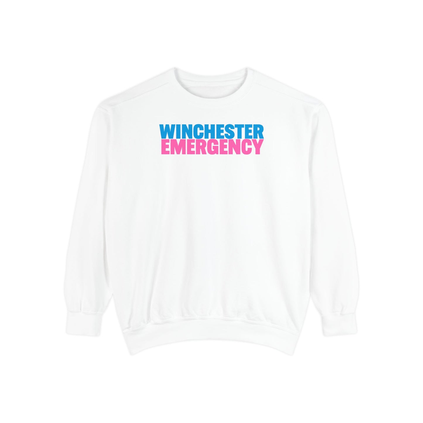 Winchester Emergency Breast Cancer Awareness Comfort Colors Crewneck Sweatshirt