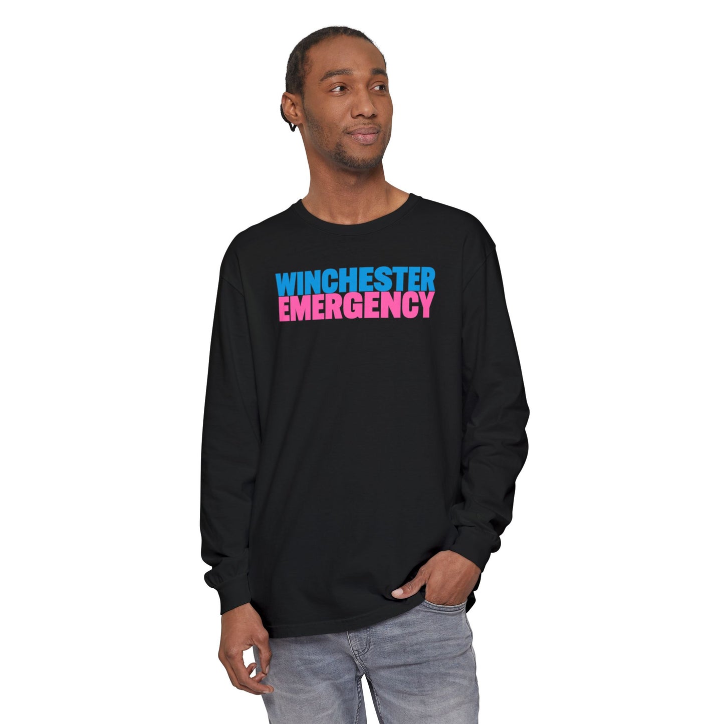 Winchester Emergency Breast Cancer Awareness Crewneck Long Sleeve T-Shirt