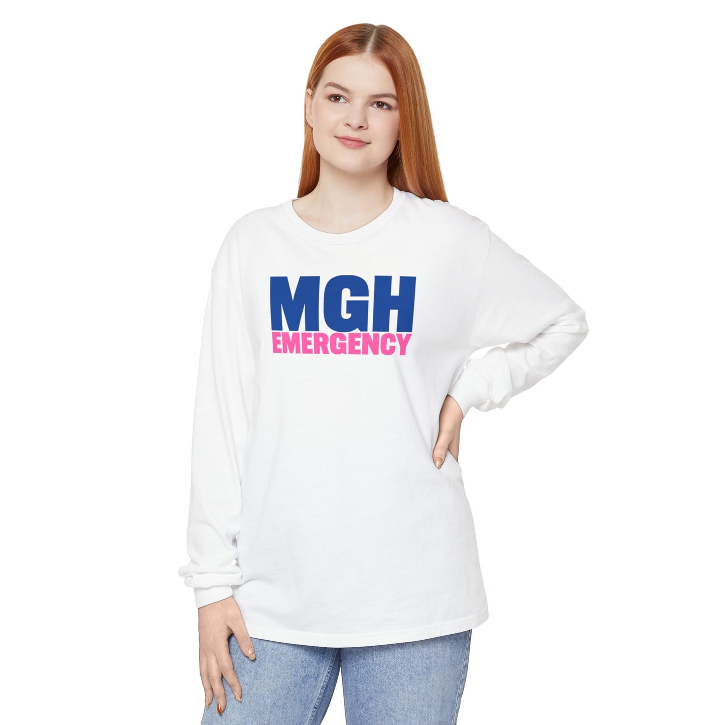 MGH BREAST CANCER AWARENESS CREWNECK LONG SLEEVE TEE