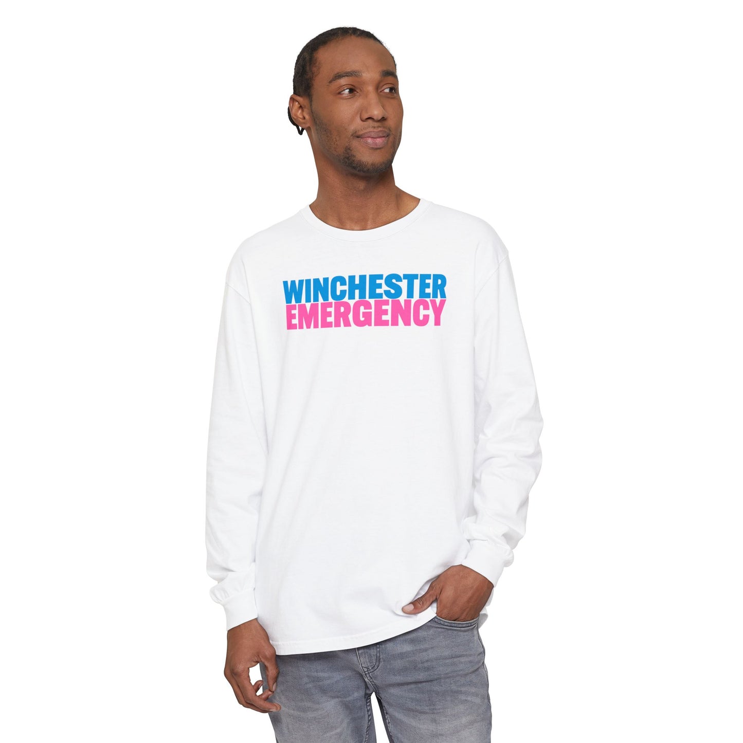 Winchester Emergency Breast Cancer Awareness Crewneck Long Sleeve T-Shirt