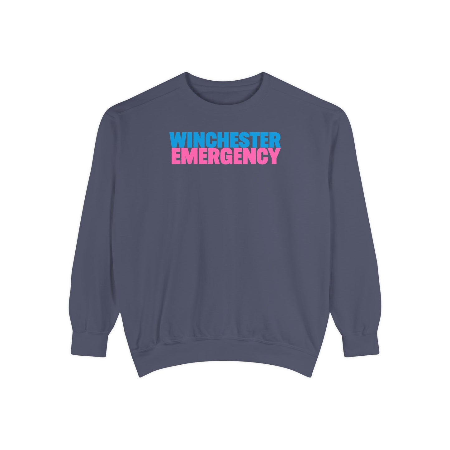 Winchester Emergency Breast Cancer Awareness Comfort Colors Crewneck Sweatshirt