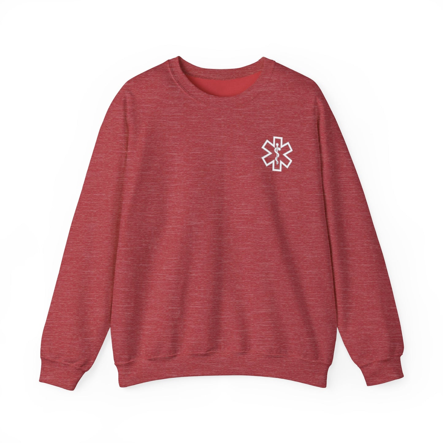 Medford EMS Heather Scarlet Red Gildan Heavy Blend Crewneck