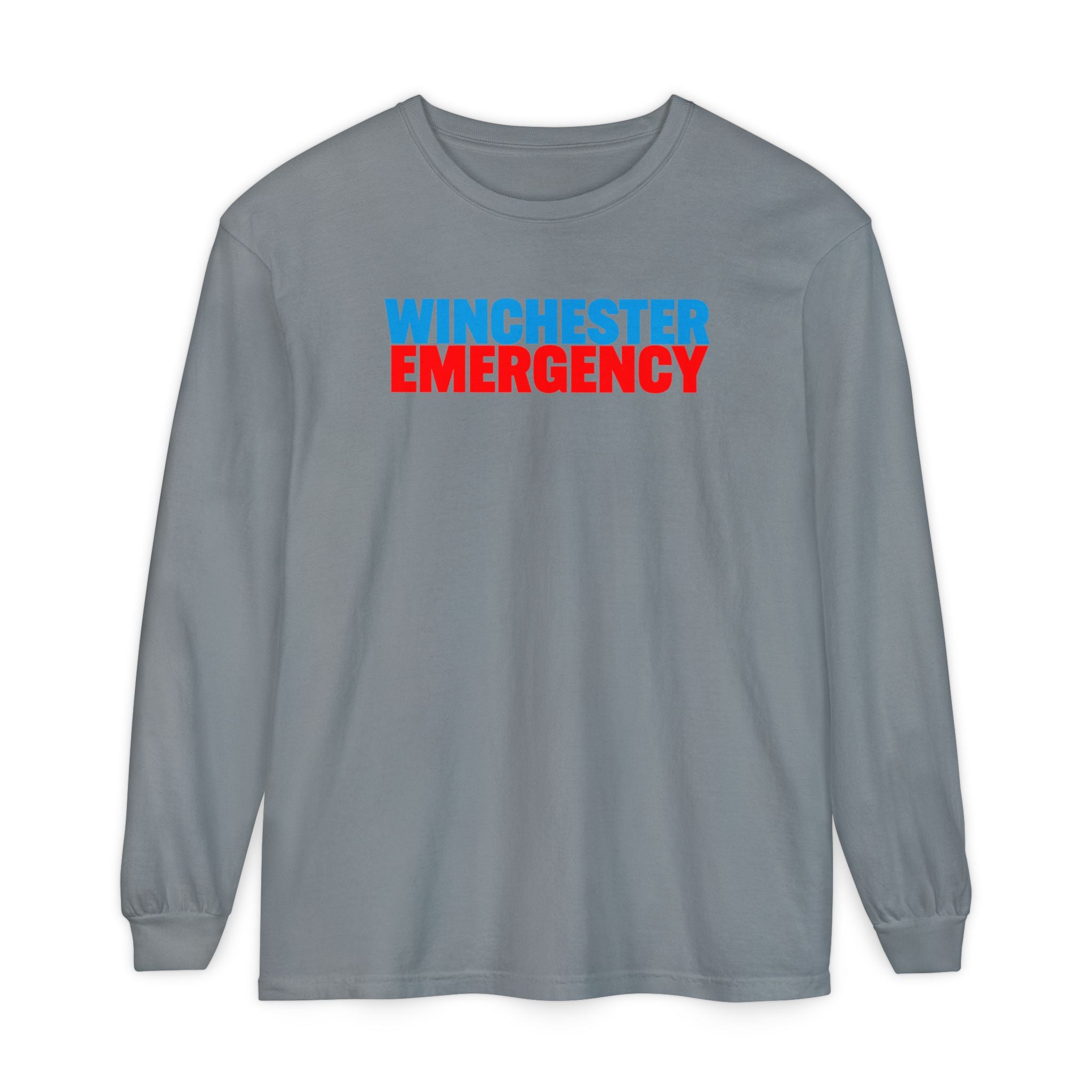 Winchester Emergency (RED) Comfort Colors Crewneck Long Sleeve T-Shirt