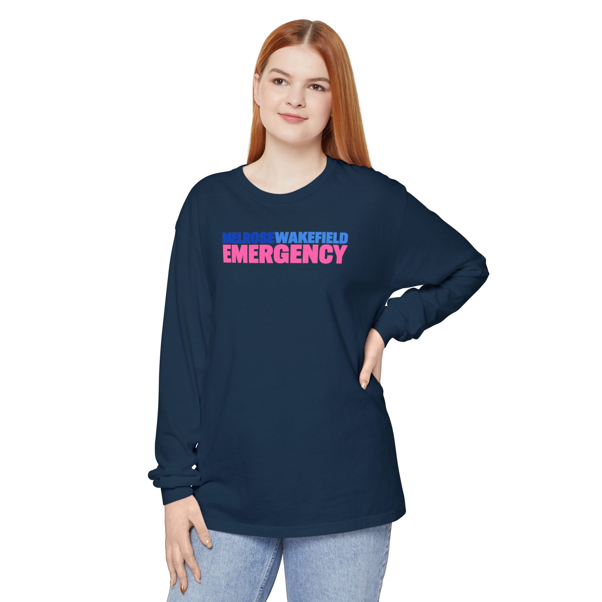 MELROSE WAKEFIELD EMERGENCY Pink CREWNECK LONG SLEEVE TEE