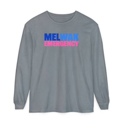 MELWAK EMERGENCY Pink CREWNECK LONG SLEEVE TEE
