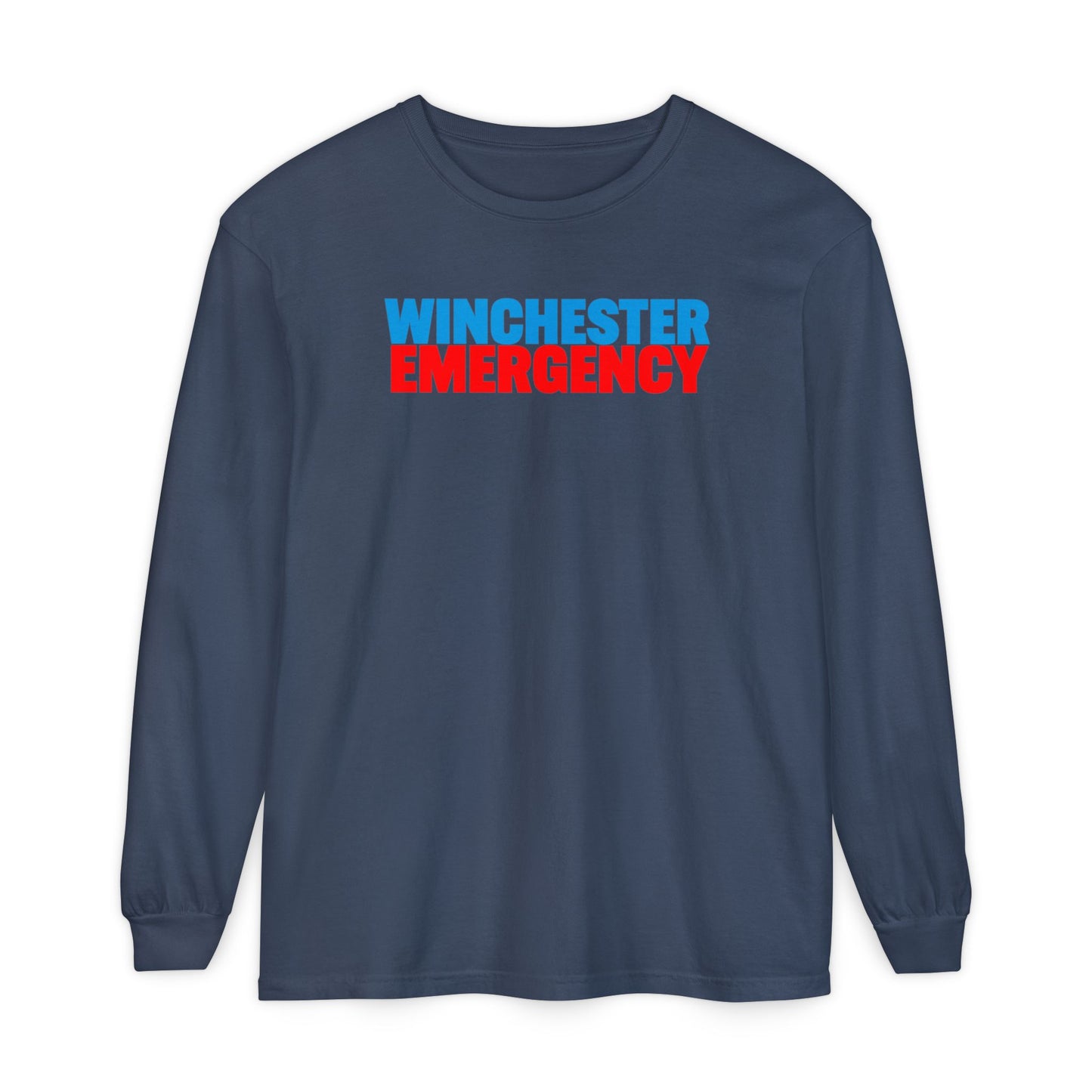 Winchester Emergency (RED) Comfort Colors Crewneck Long Sleeve T-Shirt