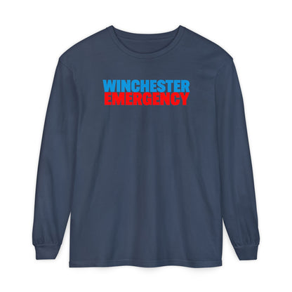 Winchester Emergency (RED) Comfort Colors Crewneck Long Sleeve T-Shirt