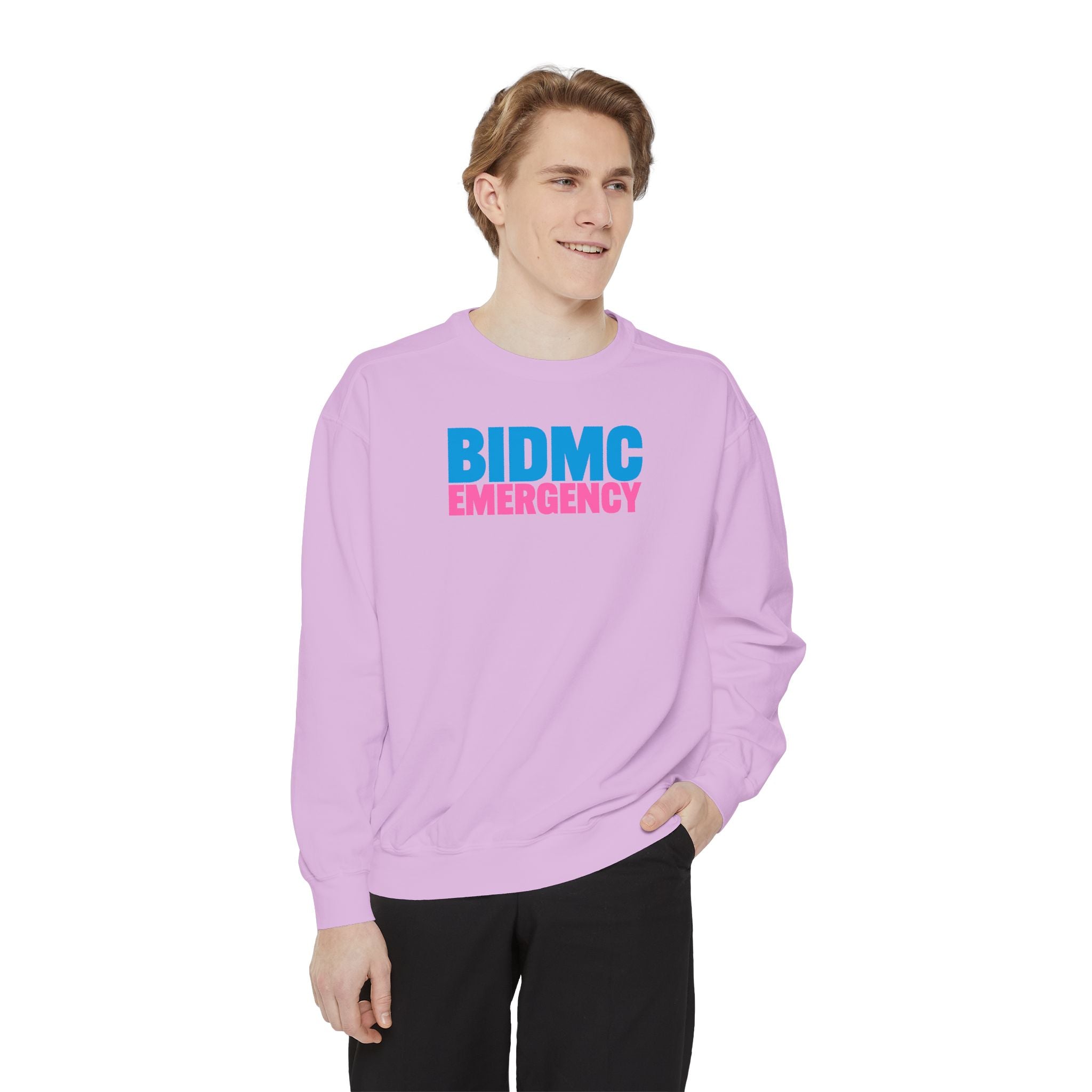 BIDMC Emergency Pink Comfort Colors Crewneck Sweatshirt