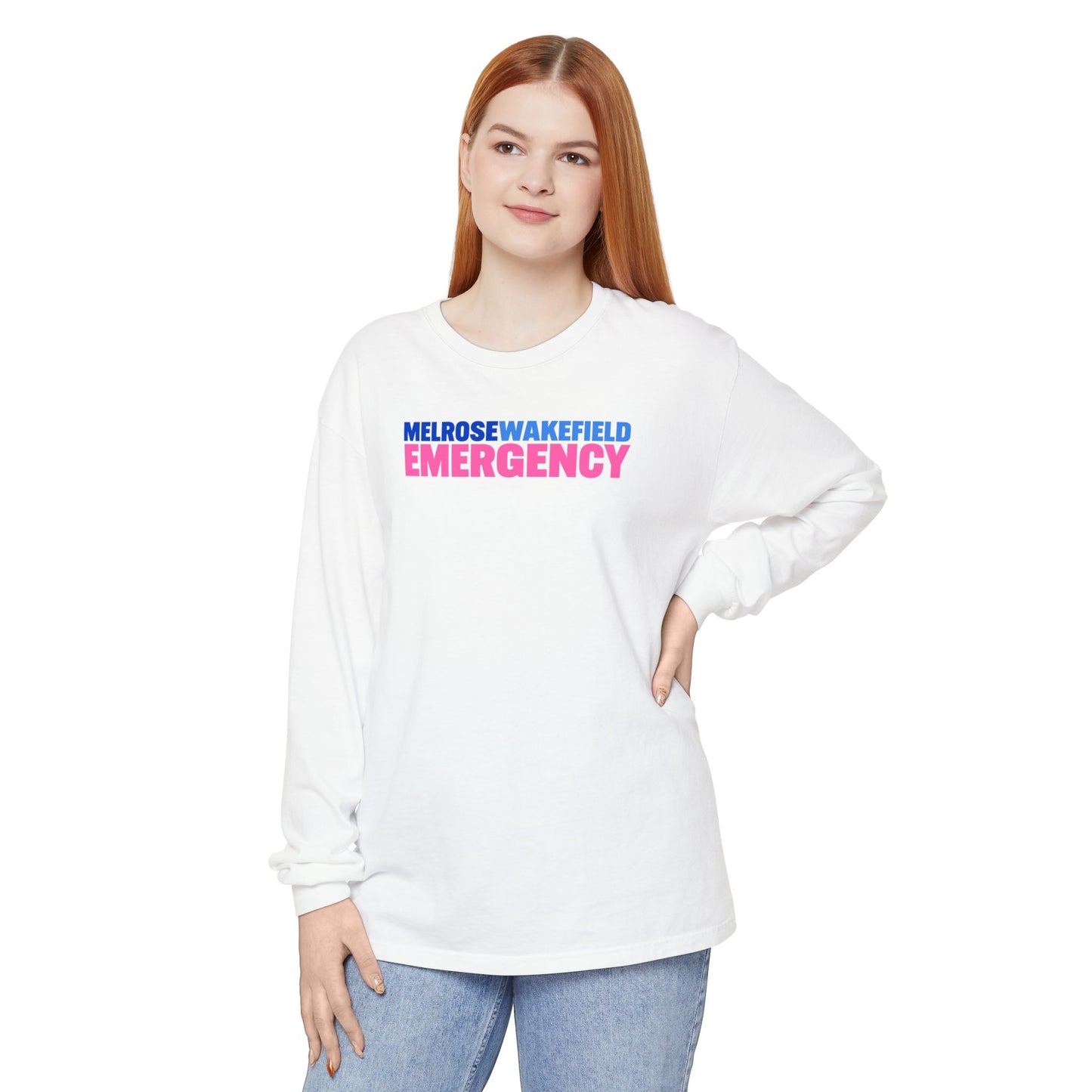 MELROSE WAKEFIELD EMERGENCY Pink CREWNECK LONG SLEEVE TEE