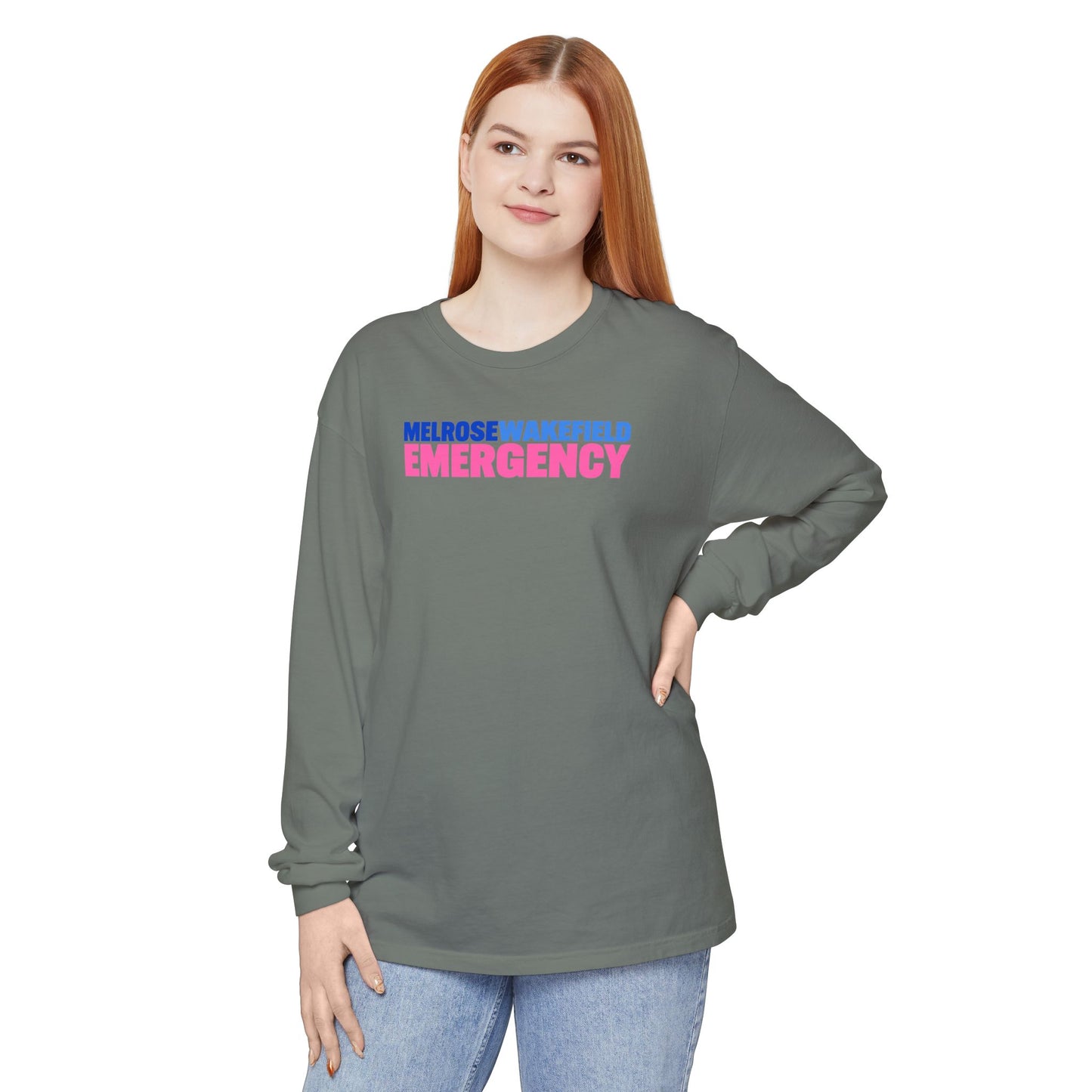 MELROSE WAKEFIELD EMERGENCY Pink CREWNECK LONG SLEEVE TEE