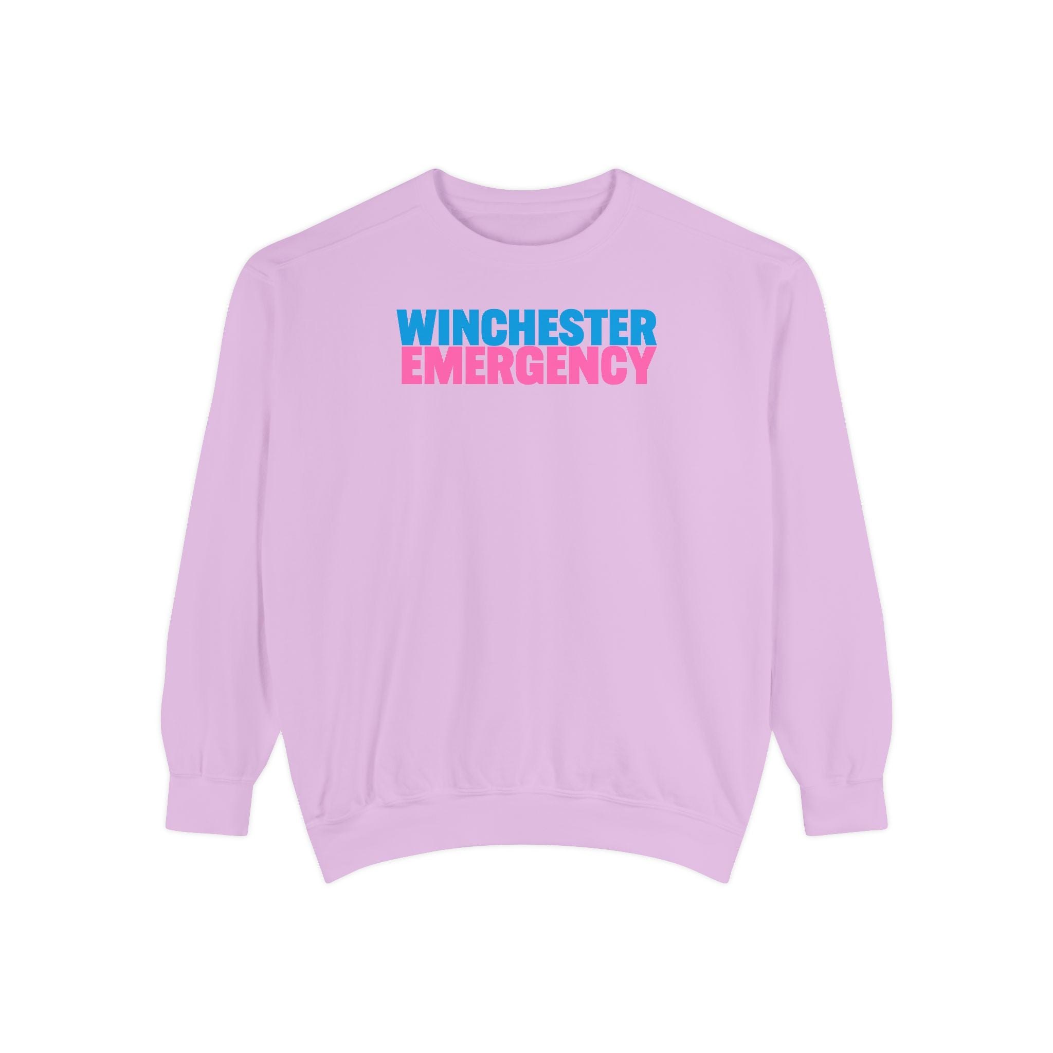 Winchester Emergency Pink Comfort Colors Crewneck Sweatshirt