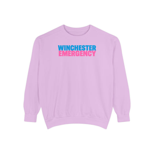 Winchester Emergency Pink Comfort Colors Crewneck Sweatshirt