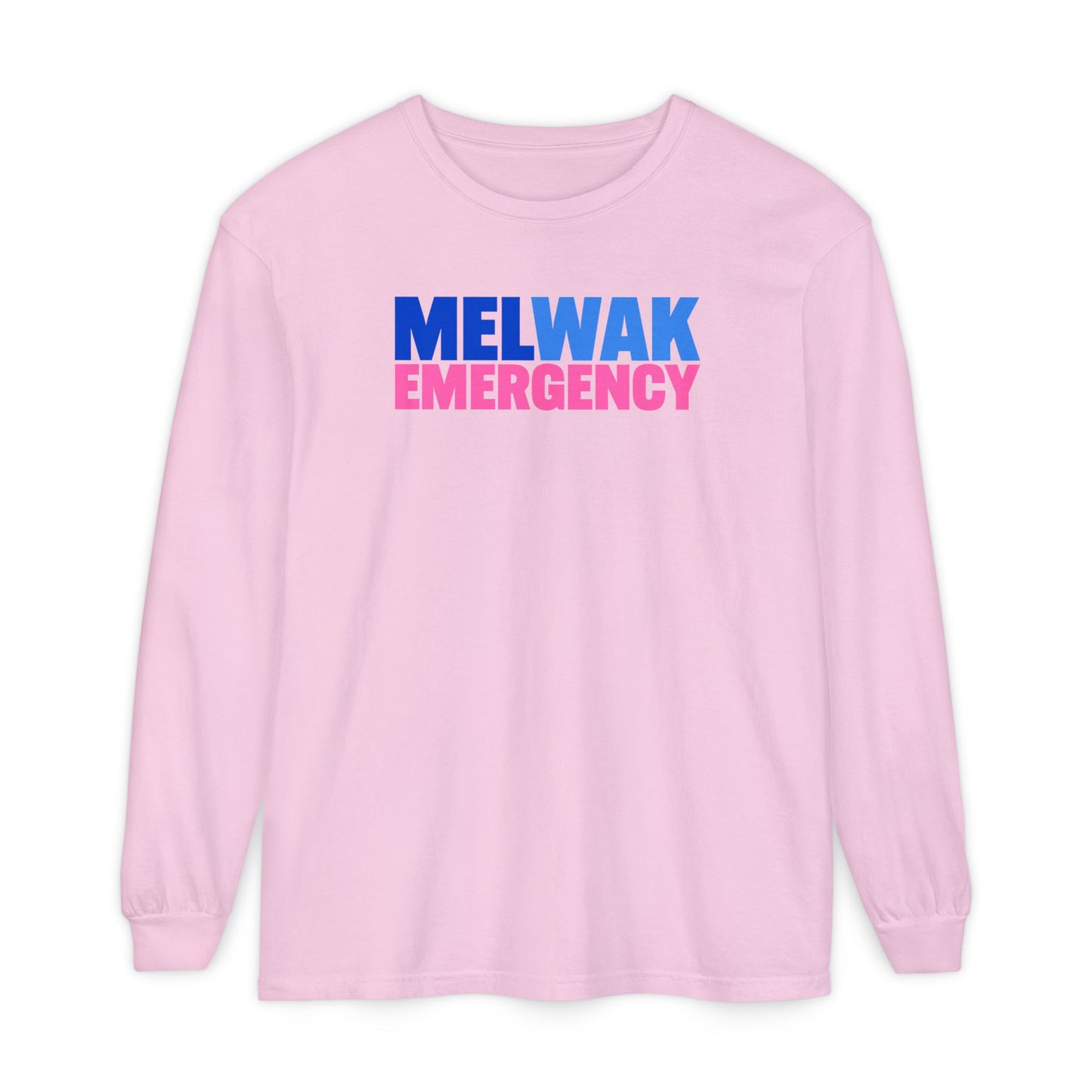 MELWAK EMERGENCY Pink CREWNECK LONG SLEEVE TEE