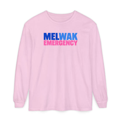 MELWAK EMERGENCY Pink CREWNECK LONG SLEEVE TEE