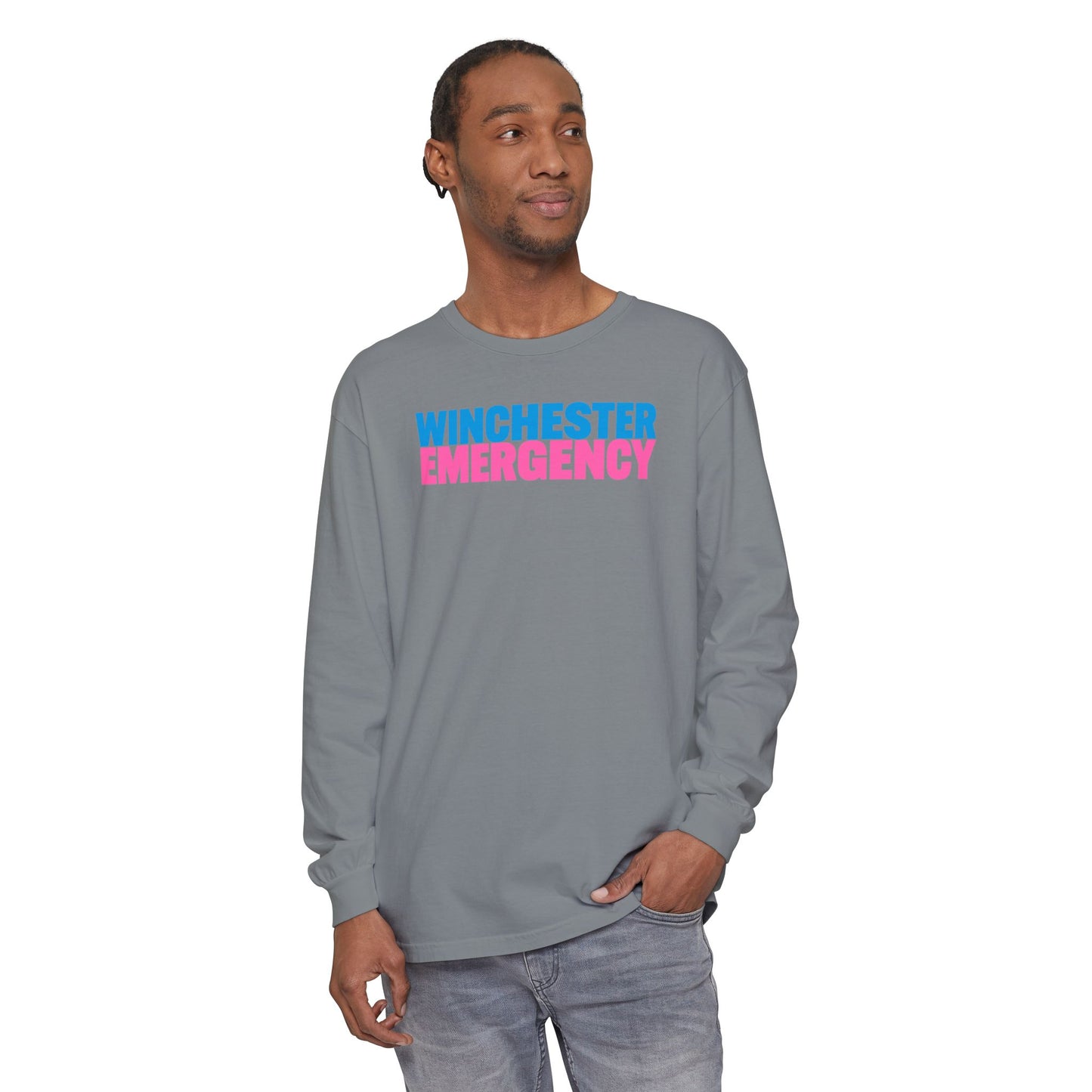 Winchester Emergency Breast Cancer Awareness Crewneck Long Sleeve T-Shirt