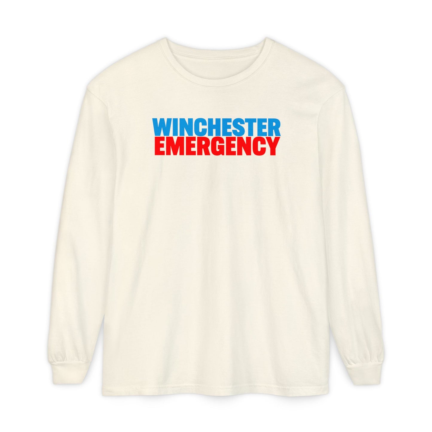 Winchester Emergency (RED) Comfort Colors Crewneck Long Sleeve T-Shirt