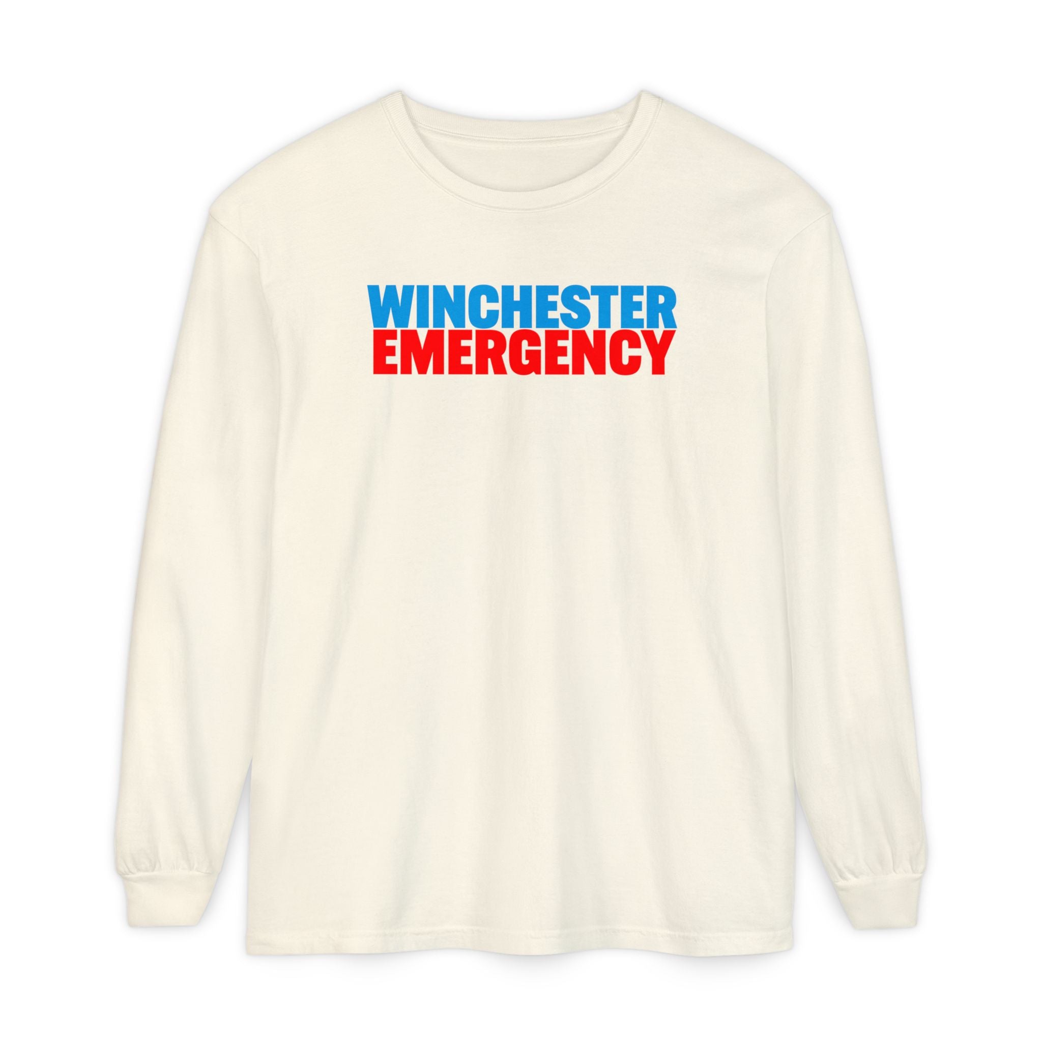 Winchester Emergency (RED) Comfort Colors Crewneck Long Sleeve T-Shirt