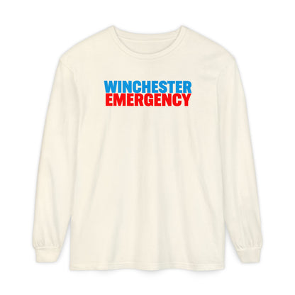 Winchester Emergency (RED) Comfort Colors Crewneck Long Sleeve T-Shirt