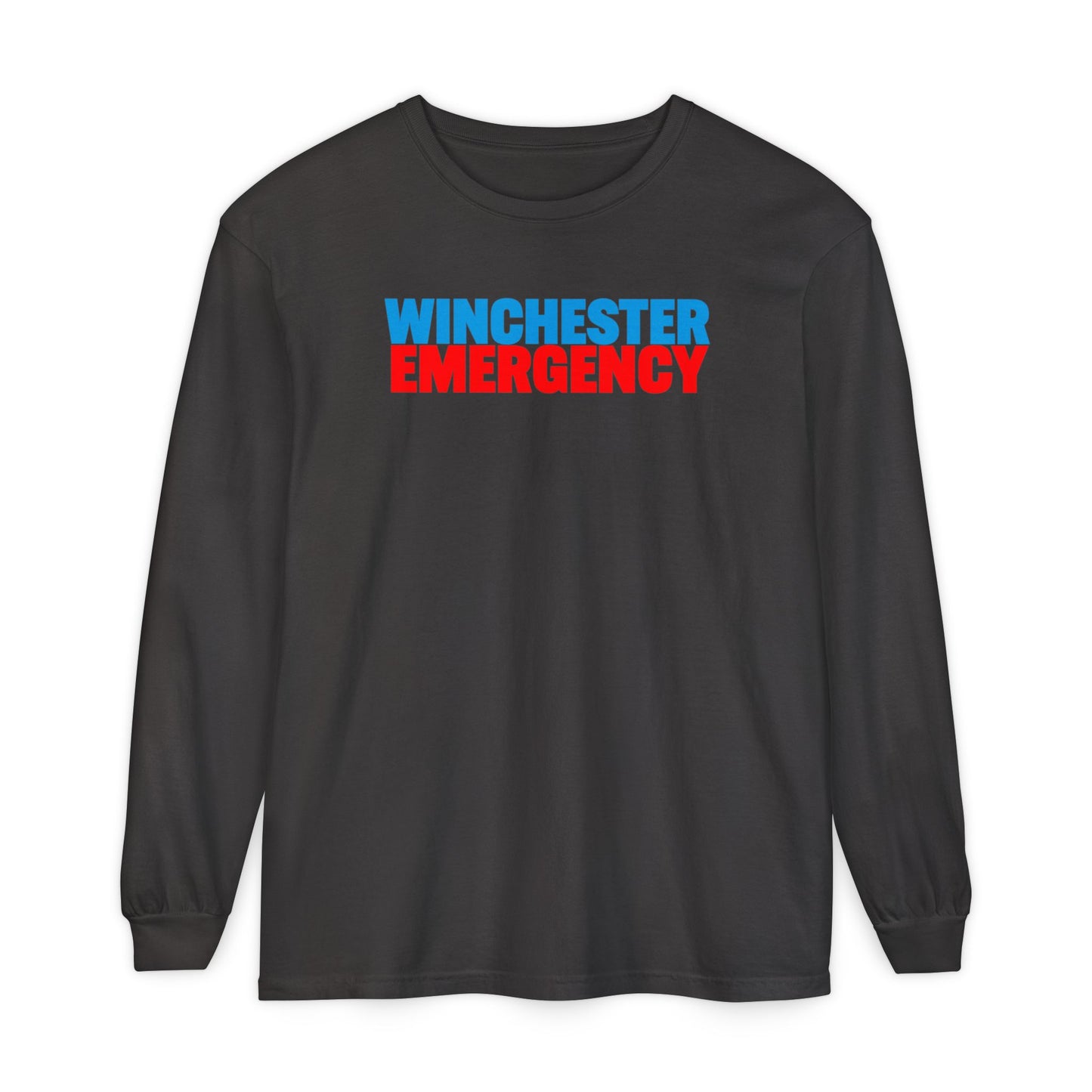 Winchester Emergency (RED) Comfort Colors Crewneck Long Sleeve T-Shirt