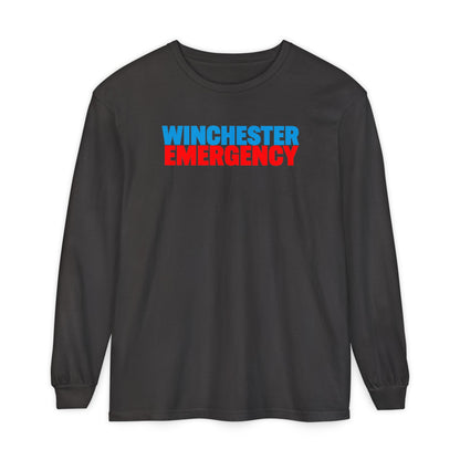 Winchester Emergency (RED) Comfort Colors Crewneck Long Sleeve T-Shirt