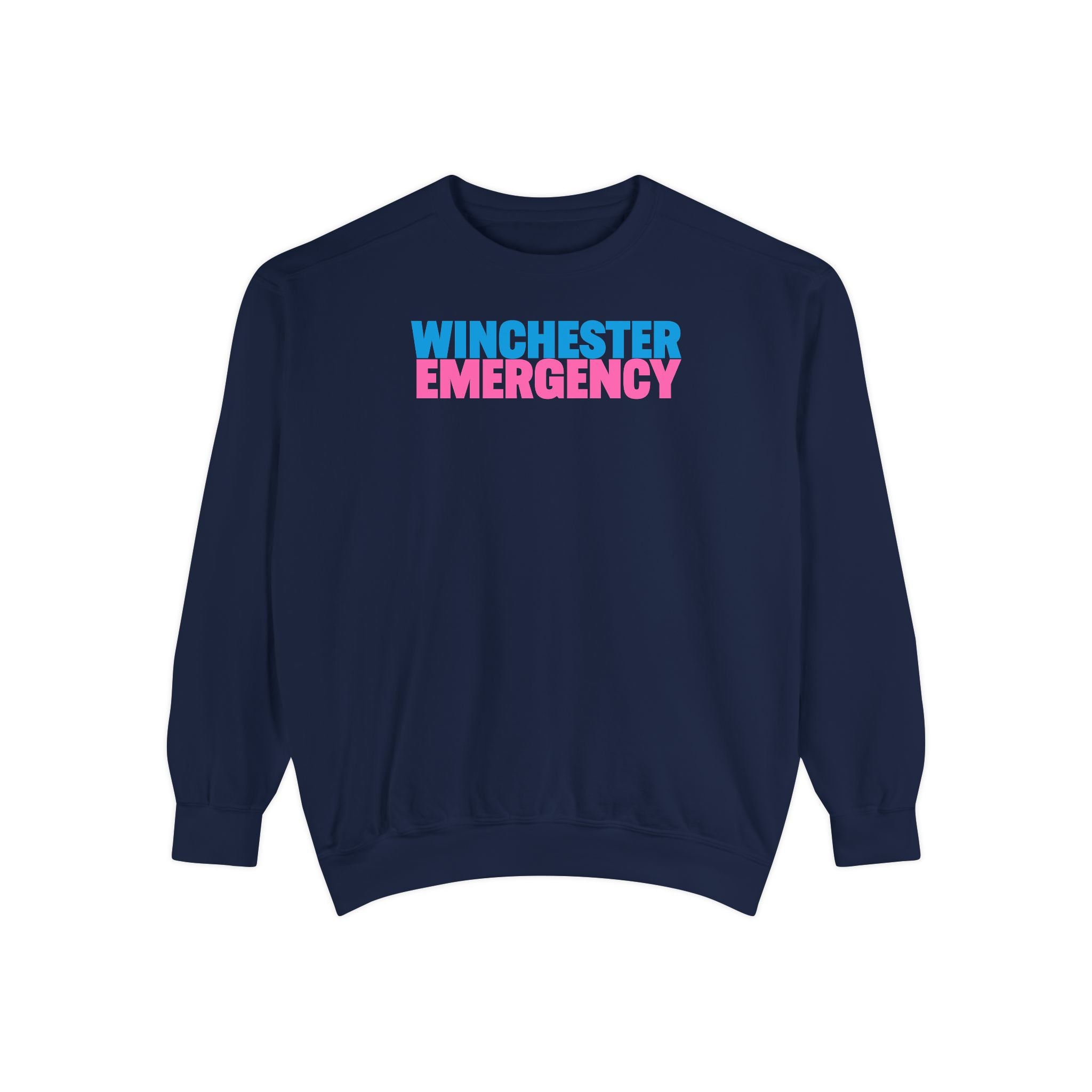 Winchester Emergency Pink Comfort Colors Crewneck Sweatshirt