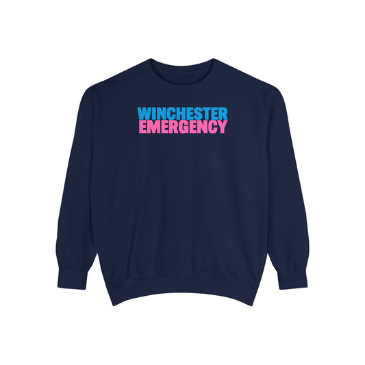 Winchester Emergency Breast Cancer Awareness Comfort Colors Crewneck Sweatshirt