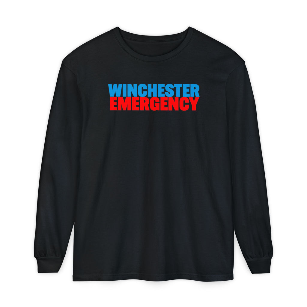 Winchester Emergency (RED) Comfort Colors Crewneck Long Sleeve T-Shirt