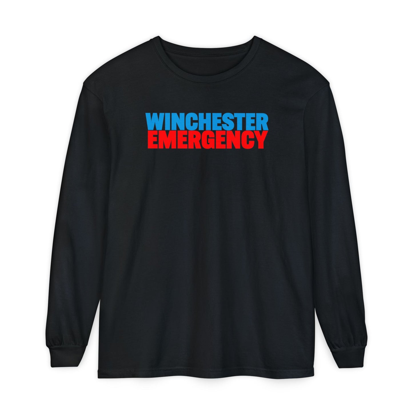 Winchester Emergency (RED) Comfort Colors Crewneck Long Sleeve T-Shirt
