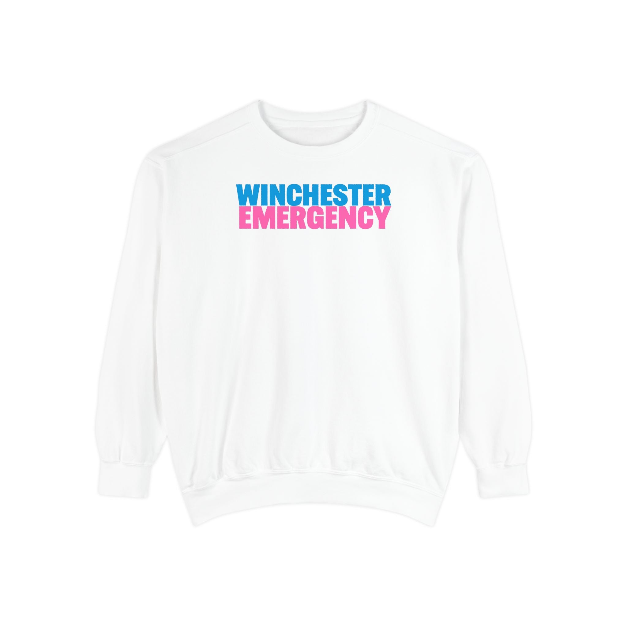 Winchester Emergency Pink Comfort Colors Crewneck Sweatshirt