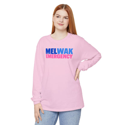 MELWAK EMERGENCY Pink CREWNECK LONG SLEEVE TEE
