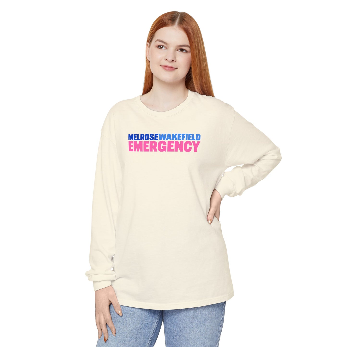 MELROSE WAKEFIELD EMERGENCY Pink CREWNECK LONG SLEEVE TEE