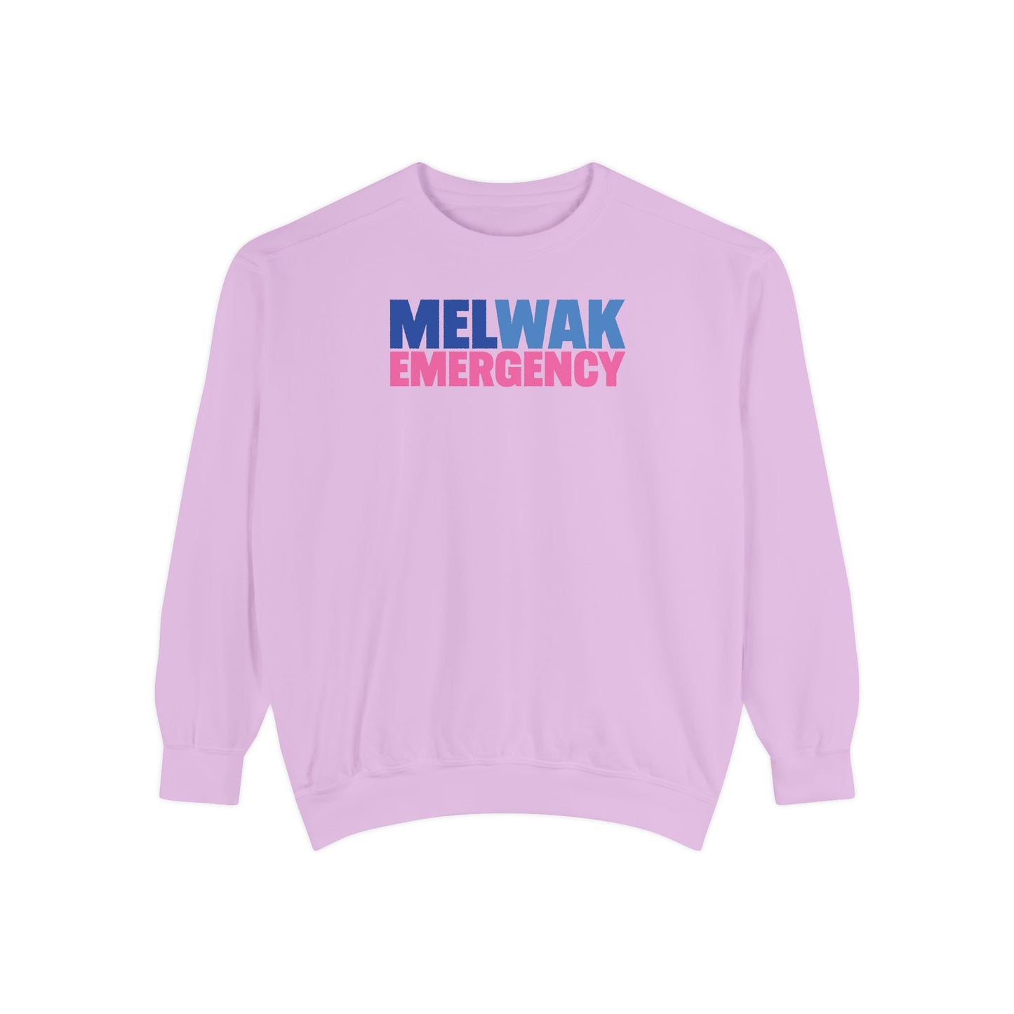 MELWAK Emergency Pink Comfort Colors Crewneck Sweatshirt