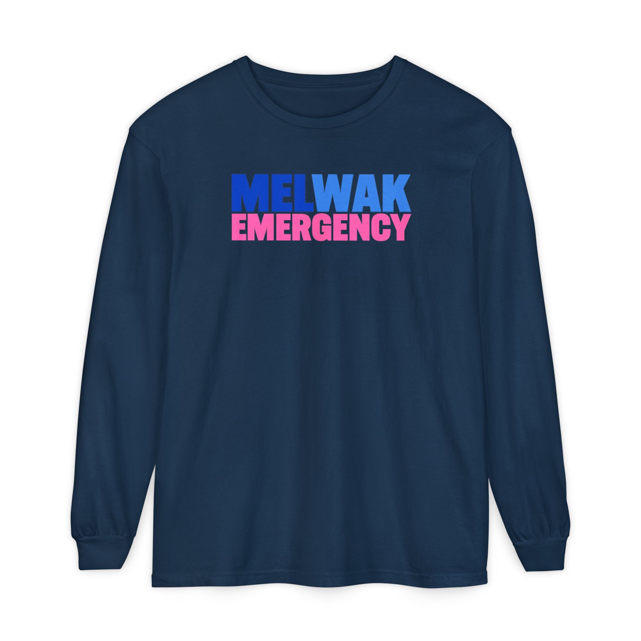 MELWAK EMERGENCY Pink CREWNECK LONG SLEEVE TEE