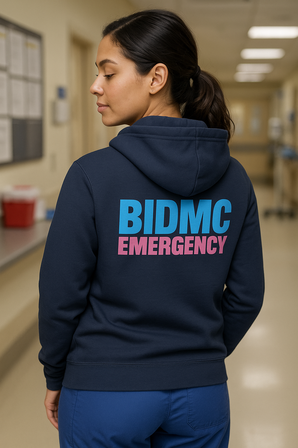 BIDMC Emergency Pink Premium Fleece Zip-up Hoodie