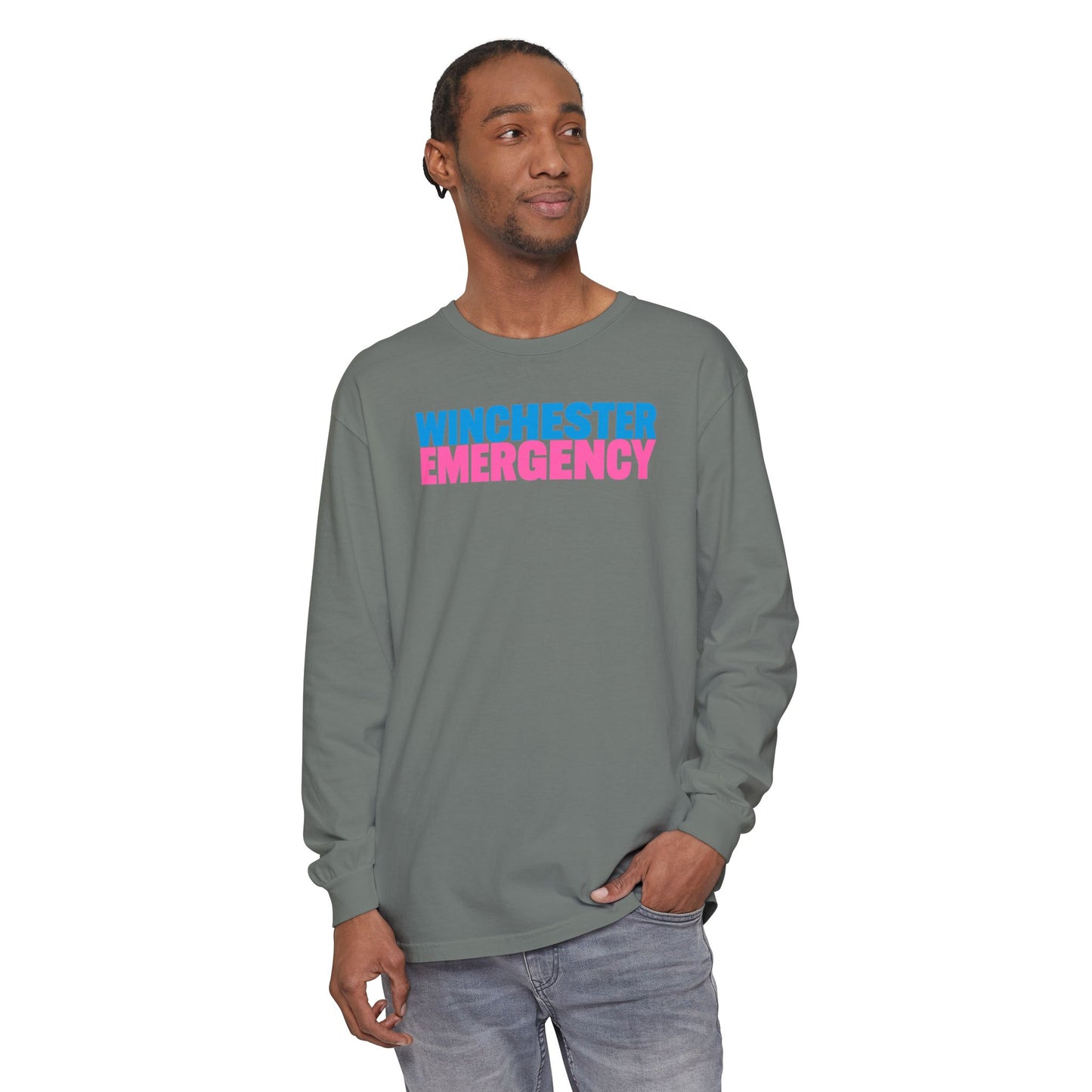 Winchester Emergency Breast Cancer Awareness Crewneck Long Sleeve T-Shirt
