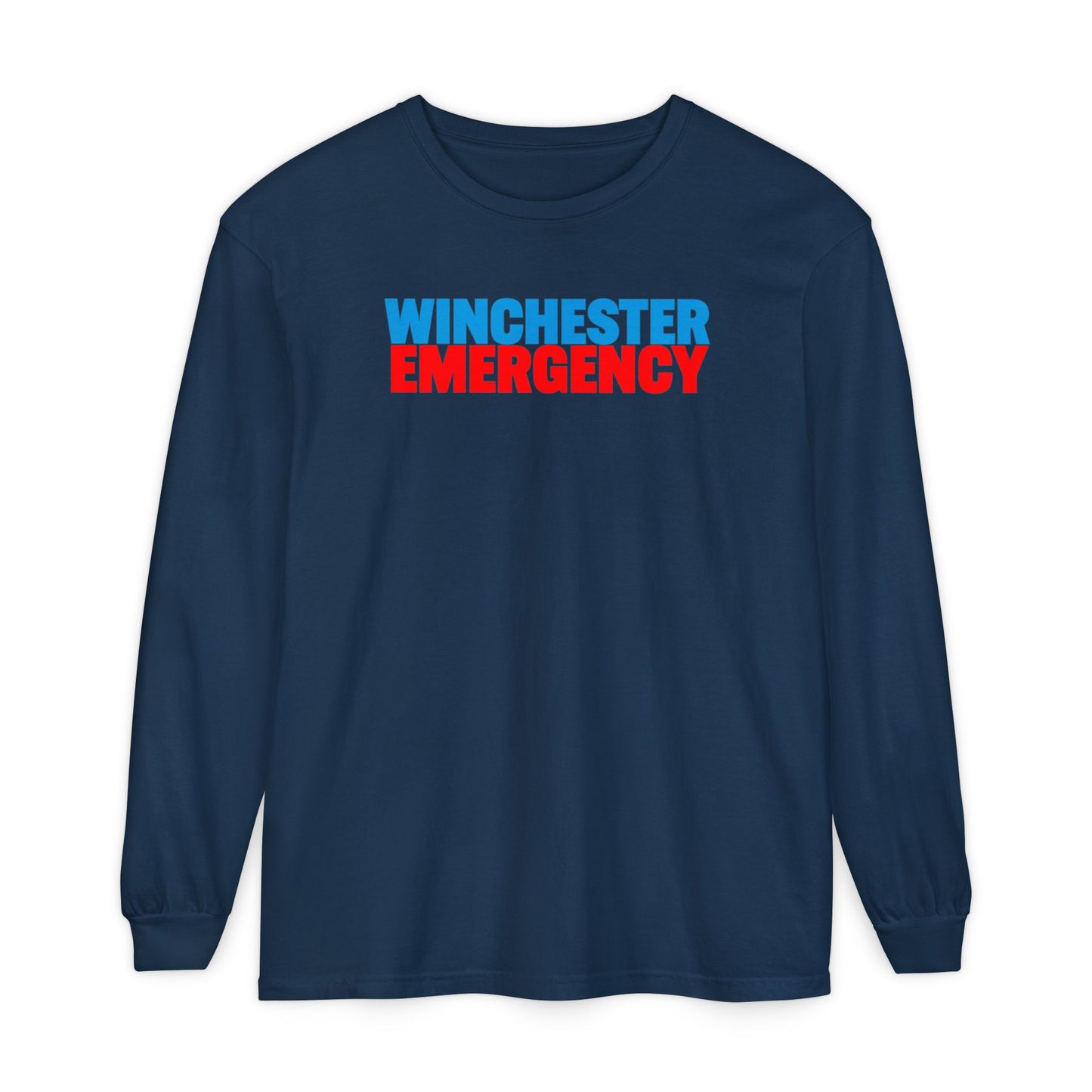 Winchester Emergency (RED) Comfort Colors Crewneck Long Sleeve T-Shirt
