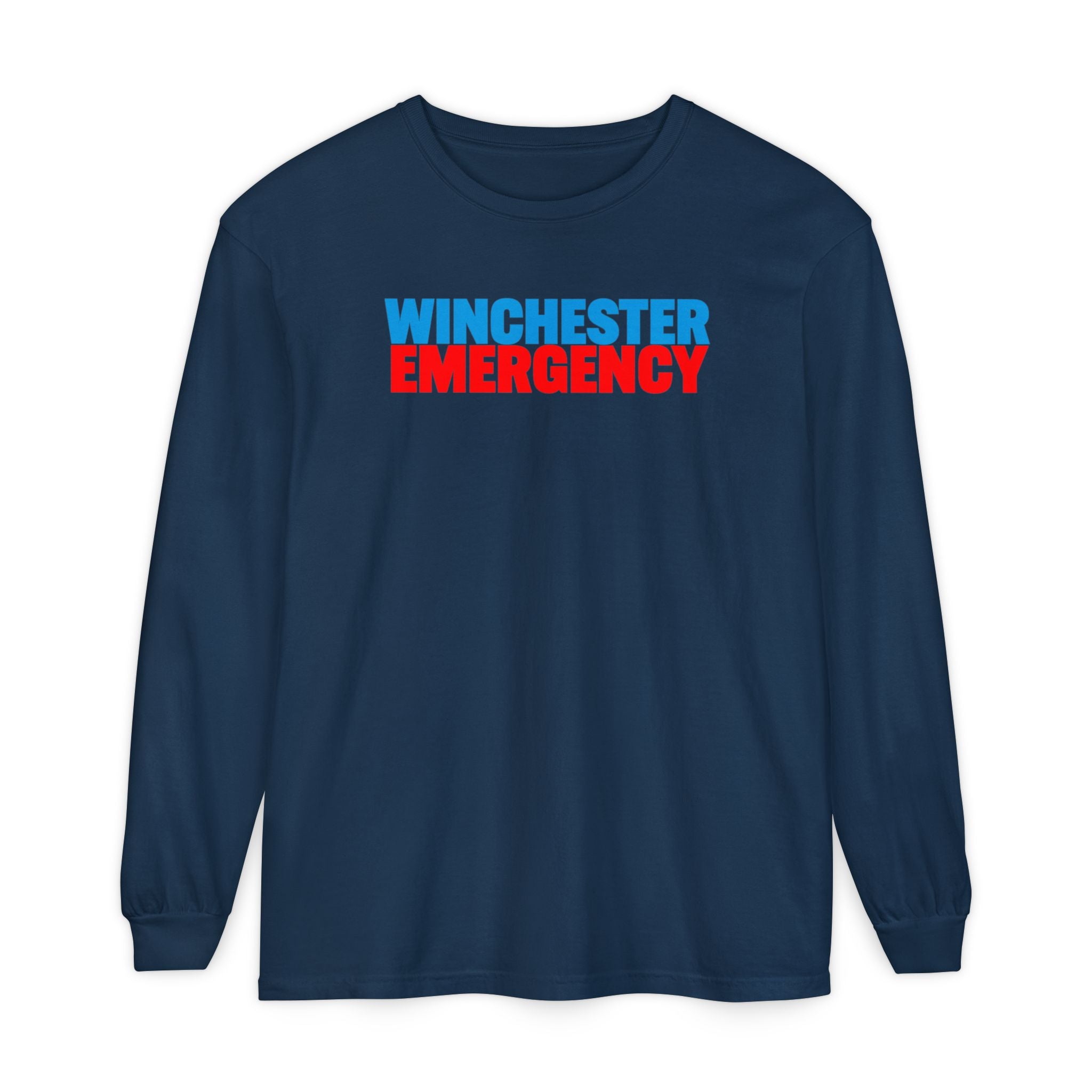 Winchester Emergency (RED) Comfort Colors Crewneck Long Sleeve T-Shirt
