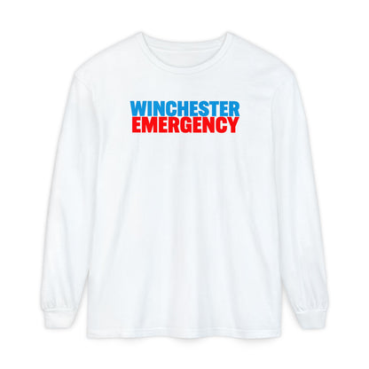 Winchester Emergency (RED) Comfort Colors Crewneck Long Sleeve T-Shirt