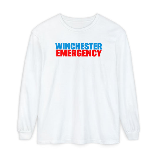 Winchester Emergency (RED) Comfort Colors Crewneck Long Sleeve T-Shirt