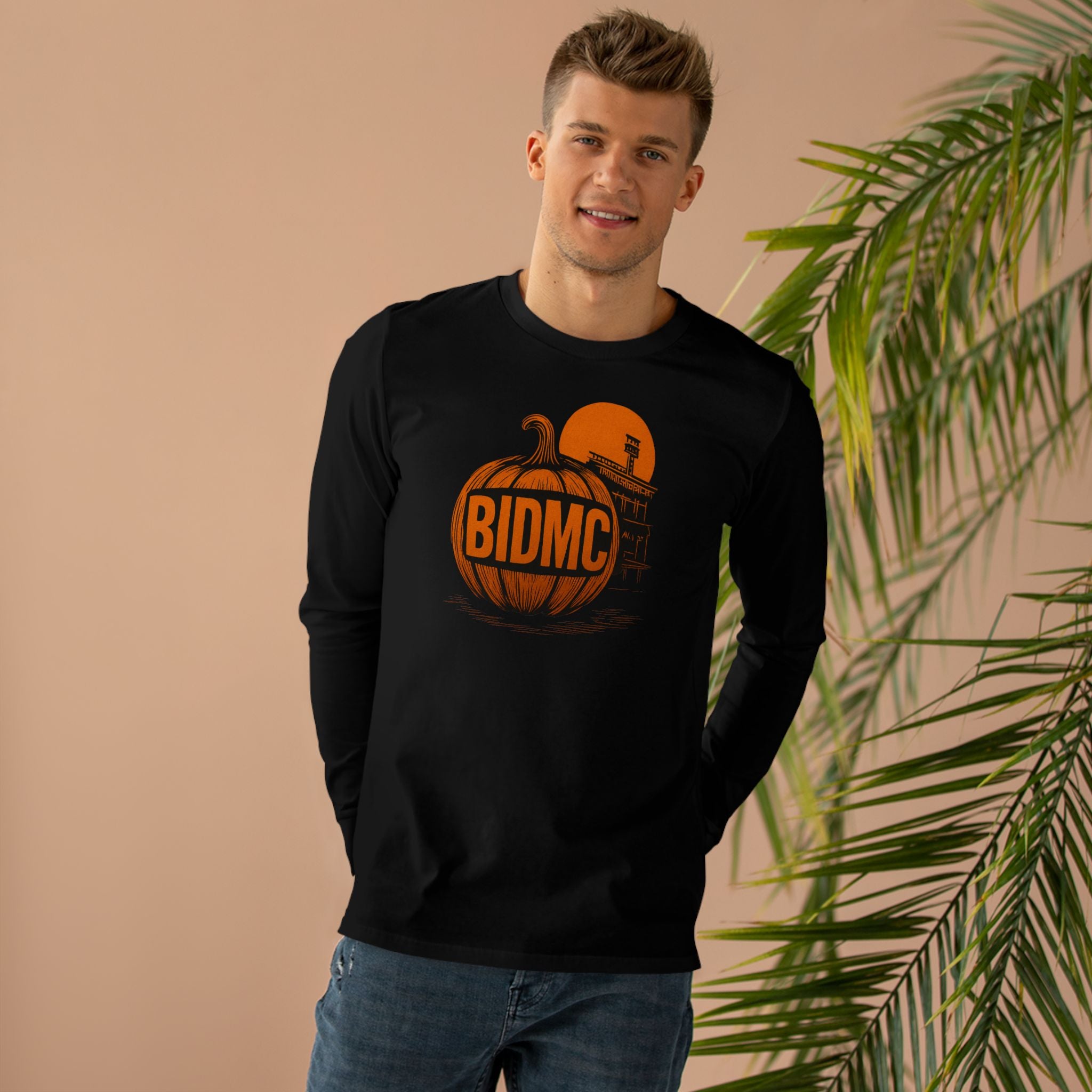 BIDMC Pumpkin Halloween Long Sleeve Tee – Premium AS Colour 5029