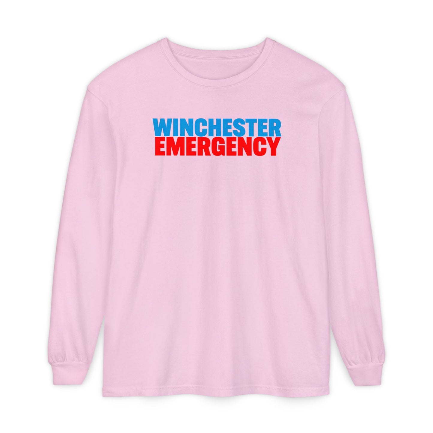 Winchester Emergency (RED) Comfort Colors Crewneck Long Sleeve T-Shirt