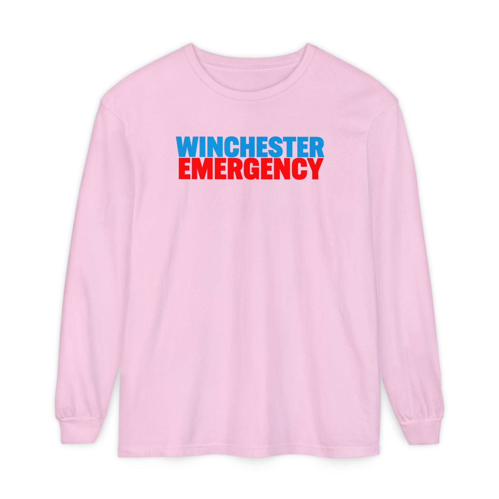 Winchester Emergency (RED) Comfort Colors Crewneck Long Sleeve T-Shirt