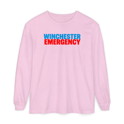 Winchester Emergency (RED) Comfort Colors Crewneck Long Sleeve T-Shirt