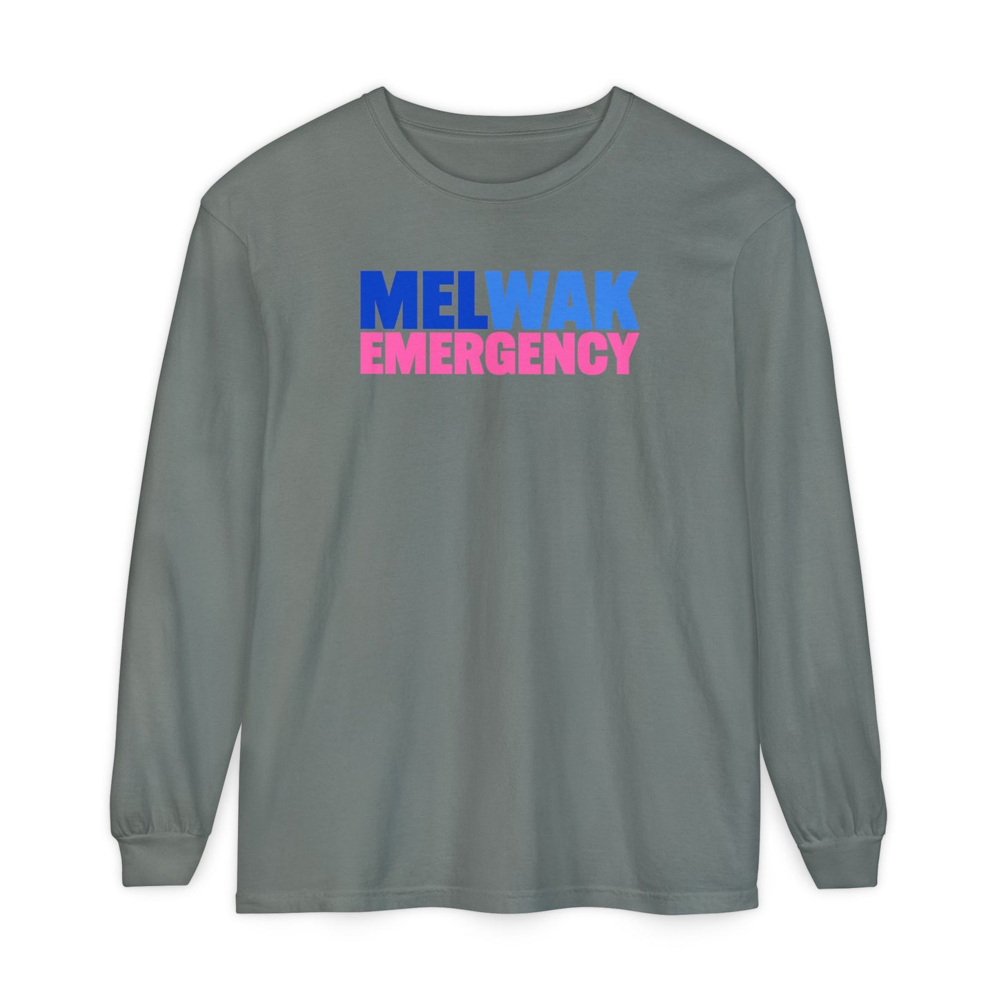 MELWAK EMERGENCY Pink CREWNECK LONG SLEEVE TEE