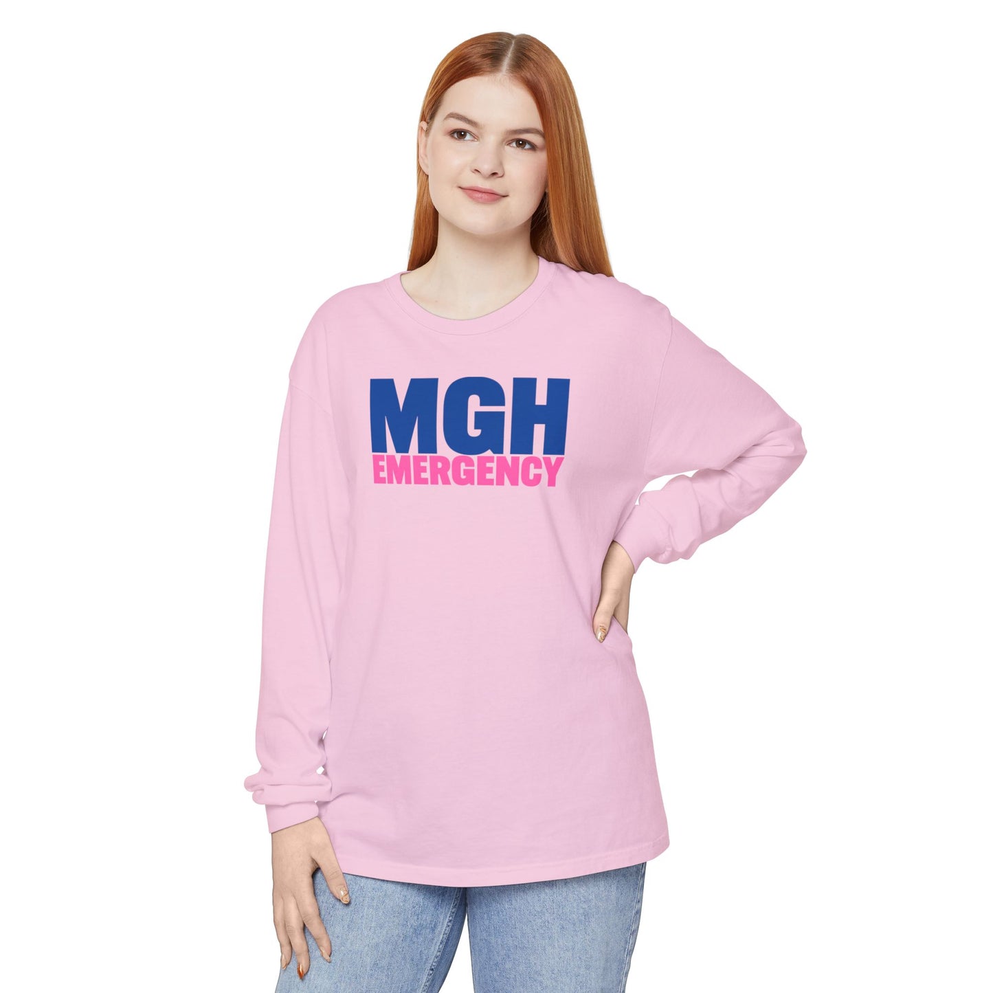 MGH BREAST CANCER AWARENESS CREWNECK LONG SLEEVE TEE