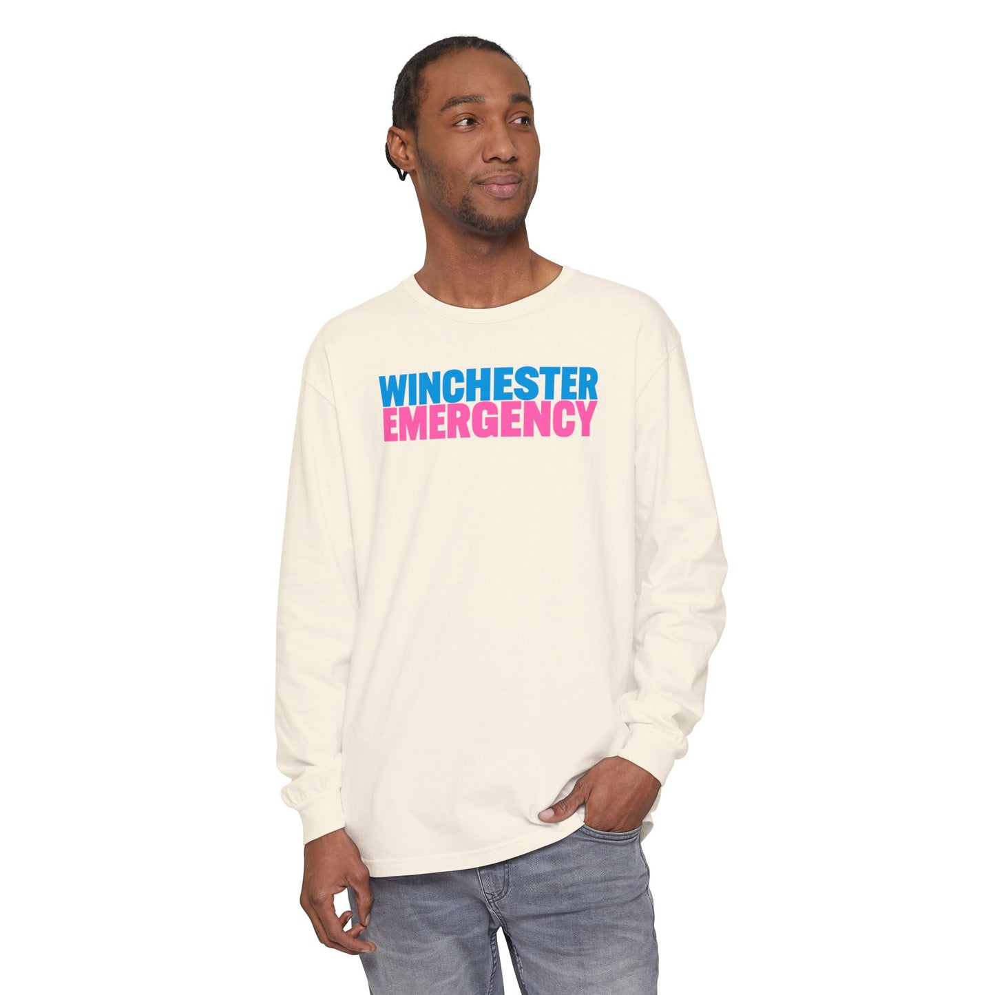 Winchester Emergency Breast Cancer Awareness Crewneck Long Sleeve T-Shirt